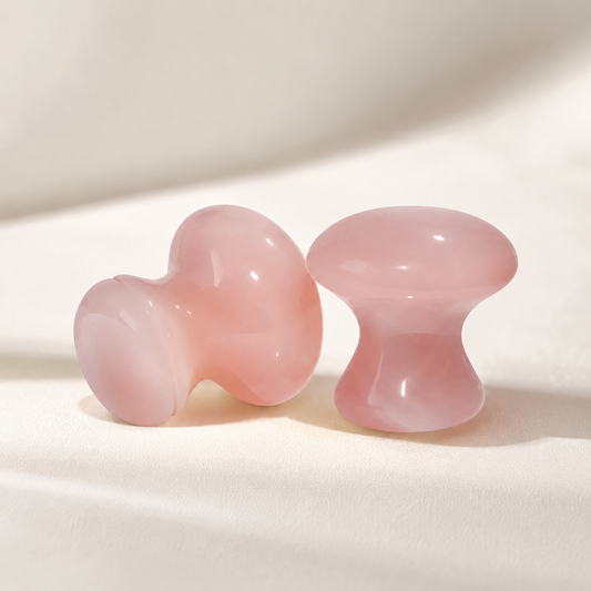 Outil de massage des yeux en quartz jade en forme de champignon