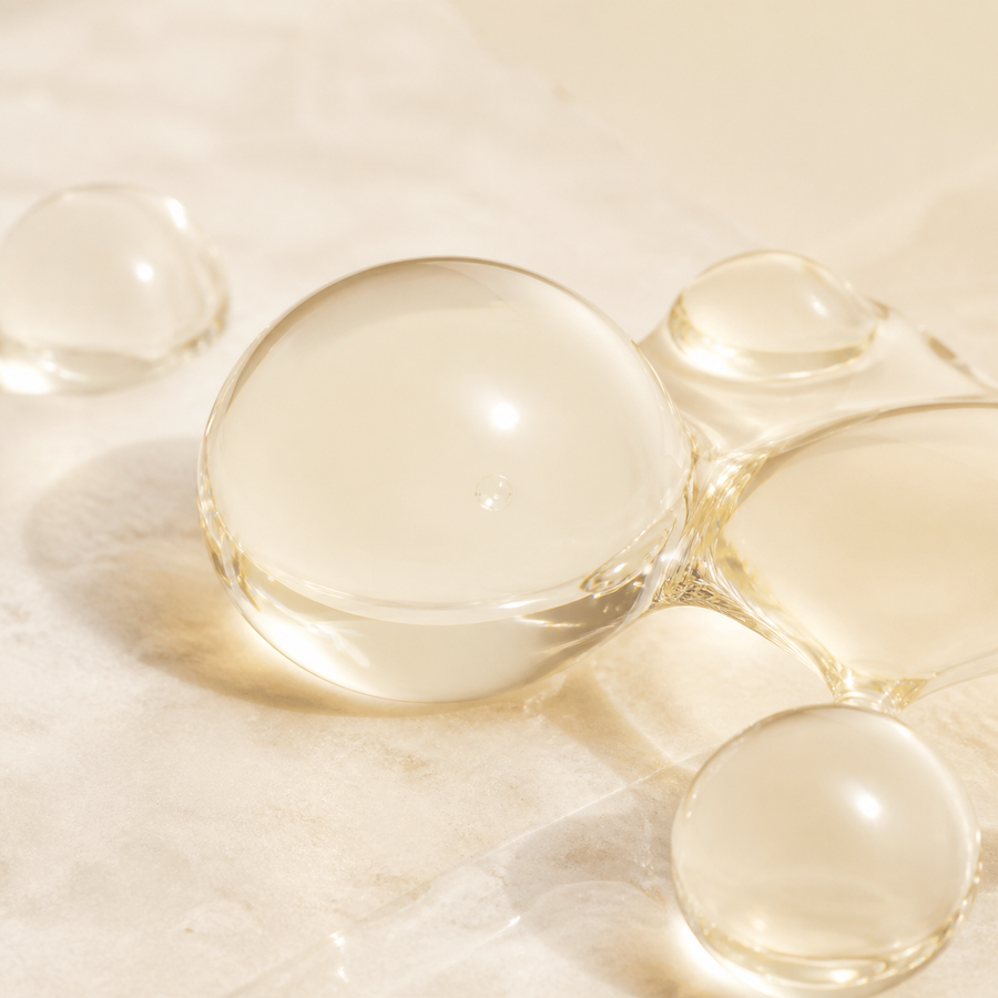 Clear lightweight squalane spheres