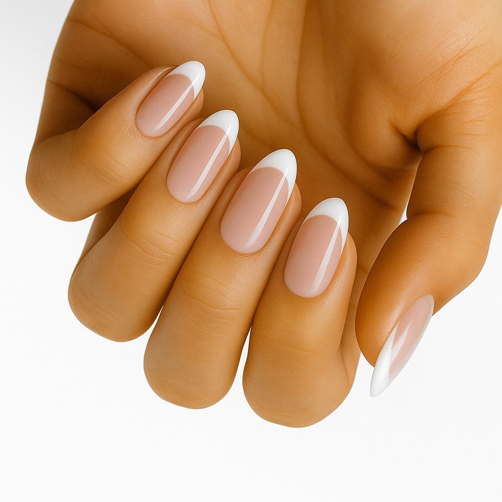 French Manicure (Part Transparent) (Non-UV Nail Wraps) - Delune 