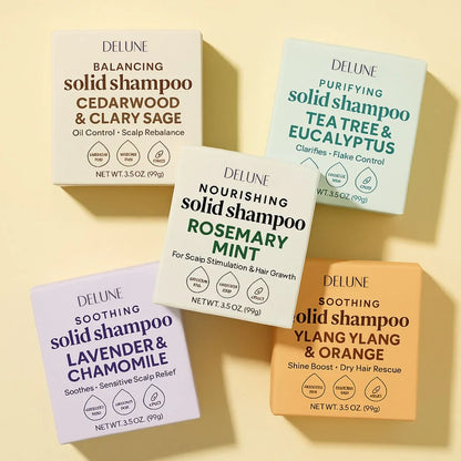 Ylang Ylang & Orange Solid Shampoo Bar - Shine Boost · Dry Hair Rescue - Delune 